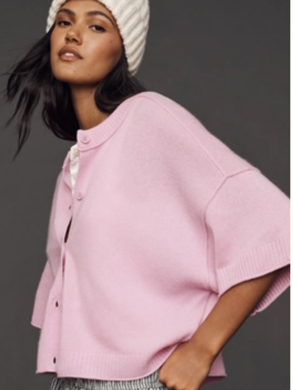 Goldie Crew Neck Cashmere Cardigan